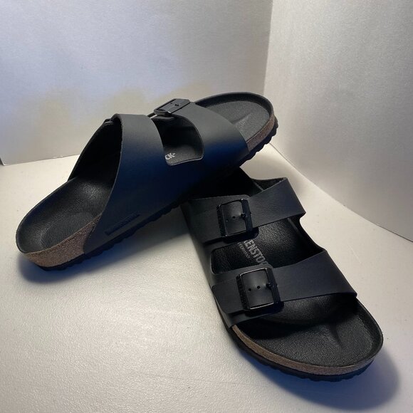 Birkenstock EU46/US12 Arizona Black Microfiber Footbed + Birko-Flor Straps Vegan